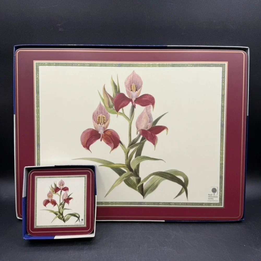 NEW Pimpernel Royal Horticultural Society Placemats Coasters Set Floral Offering
